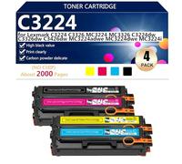 C3224 Cartouche de Toner Haute Capacité C3210K0 C3210C0 C3210M0 C3210Y0 pour Lexmark C3224 C3326 MC3224 MC3326 C3224dw C3326dw C3426dw Imprimantes, Impressions Nettes, 2000 Pages,BCMY-1 Set