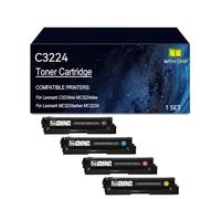 C3224 Cartouches de toner compatibles for C3220K0 C3220C0 C3220M0 C3220Y0 | Remplacement for cartouche de toner C3224 imprimante pour Lexmark C3224dw MC3224dwe MC3224adwe MC3224i, avec puce(4 colors)