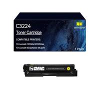 C3224 Cartouches de toner compatibles for C3220K0 C3220C0 C3220M0 C3220Y0 | Remplacement for cartouche de toner C3224 imprimante pour Lexmark C3224dw MC3224dwe MC3224adwe MC3224i, avec puce(Yellow)