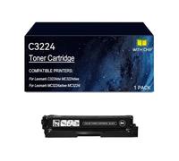 C3224 Cartouches de toner compatibles for C3220K0 C3220C0 C3220M0 C3220Y0 | Remplacement for cartouche de toner C3224 imprimante pour Lexmark C3224dw MC3224dwe MC3224adwe MC3224i, avec puce(Black)