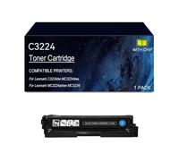C3224 Cartouches de toner compatibles for C3220K0 C3220C0 C3220M0 C3220Y0 | Remplacement for cartouche de toner C3224 imprimante pour Lexmark C3224dw MC3224dwe MC3224adwe MC3224i, avec puce(Cyan)