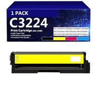 C3224 Cartouches de Toner pour Lexmark C3210K0 C3210C0 C3210Y0 C3210M0, Black/Cyan/Magenta/Yellow, Cartouches de Toner Multi-Pack pour Lexmark C3326DW C3426DW C3224DW Imprimante,Yellow-3000 Pages