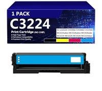 C3224 Cartouches de Toner pour Lexmark C3210K0 C3210C0 C3210Y0 C3210M0, Black/Cyan/Magenta/Yellow, Cartouches de Toner Multi-Pack pour Lexmark C3326DW C3426DW C3224DW Imprimante,Cyan-3000 Pages