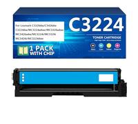 C3224 Toner Cartridge Compatible Replacement pour C3210K0 C3210C0 pour Lexmark C3326dw C3426dw C3224dw MC3224adwe MC3326adwe MC3426adw MC3224i MC3326i MC3426i MC3224dwe Printer (Pas de Puce),Cyan-S