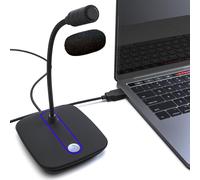 C4 Computer Microphone with Mute Button-Micro USB for Computer and Console-Professional Desktop PC Microphone with High Definition Audio-Gaming Mic Compatible PC Mac PS4 PS5
