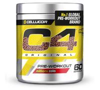 C4 Original Pre Workout Powder, Cola, 60 portions | Boisson énergétique en poudre sans sucre avec 150mg de caféine, 1500mg de créatine monohydrate, 1600mg de bêta-alanine.