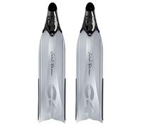 C4 Umberto Pelizzari - Ligne Flare Freediving Glam - Palmes - Masques - Snorkel Sideral et Aurea Apnée Pêche sous-marine (Pelle Soft, Sideral Argent, Taille 44/45)