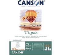 [C400060609] CANSON Bloc 30 Feuilles Papier Dessin "C" à grain A5 180 g Blanc...