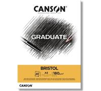 [C400110382] CANSON Bloc 20 Feuilles de dessin GRADUATE BRISTOL A5 180g