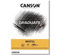 [C400110383] CANSON Bloc 20 Feuilles Dessin GRADUATE BRISTOL 180g A4 Blanc Tr...