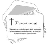 C5209 Remerciements Condoléances - Lot de 5 Cartes Identiques et Enveloppes Blanches - Format 9x14 cm - Texte Sympathie Décès Funérailles Enterrement Deuil - Fabriquées en France