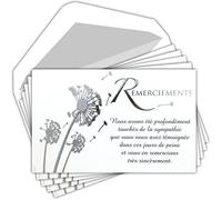 AFIE C5261 Remerciements Condoléances - Lot de 5 Cartes Identiques et Enveloppes Blanches - Format 9x14 cm - Texte Sympathie Décès Obsèques Funérailles Deuil Fleurs Séchées - Fabriquées en France
