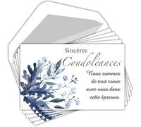 AFIE C5267X10 LOT 50 Cartes Remerciements Condoléances identiques + 50 Enveloppes Blanches Format 9x14cm - Deuil Décès Obsèques Enterrement Funérailles - Papier Mat de Qualité - Fabriquées en France