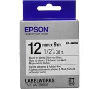 [C53S625411] EPSON Cassette LC4WBW9 Adhésif Fort Noir sur Blanc 12mm x 9 m