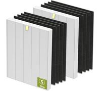 C545 Filtre de rechange S compatible avec purificateur d'air Winix C545, remplace les pièces 1712-0096-00 et 2522-0058-00, lot de 2 filtres H13 True HEPA + 8 filtres à charbon actif