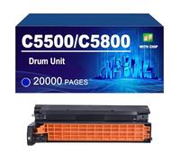 C5500 C5800 Unité De Tambour Compatible pour OKI C610DN C5500 C5600 C5650 C5700 C5800 C5900 C5850 Imprimantes, 20000 Pages,Cyan-1 Pack