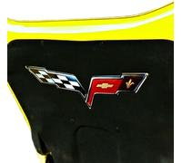 C6 Corvette Drapeau croisé Emblème en métal sous Capot Accessoire Logo pour 2005-2013 C6, Z06, Grand Sport Corvettes