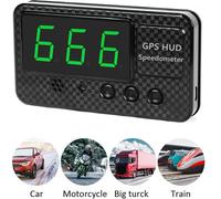 C60s Car Digital Gps Speedometer Kilometers Hud Head-up Display Overspeed Warning Alarm Black