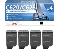 C620/C625 Cartouche de Toner Haute Capacité de Remplacement pour Xerox VersaLink C620 et C625 Imprimantes, Haute Définition, 8000 Pages,Black-4 Pack