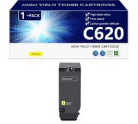 C620 Cartouche de Toner de Remplacement Compatible 006R04616 006R04617 006R04618 006R04619 pour Xerox VersaLink C620 C625 Imprimantes, Haute Capacité 8000 Pages, Facile à Installer,Yellow-1 Pack