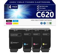 C620 Cartouche de Toner de Remplacement Compatible 006R04616 006R04617 006R04618 006R04619 pour Xerox VersaLink C620 C625 Imprimantes, Haute Capacité 8000 Pages, Facile à Installer,BCMY-1 Pack
