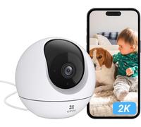 C6C 2K Caméra Surveillance Wifi Intérieure, Caméra 360° Avec Détection Humaine Ai, Suivi Intelligent, Audio Bidirectionnel, Vision Nocturne Couleur Avec Lentille Starlight Pour Bébé/Animaux