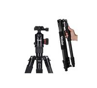 Rollei C6i Trepied Appareil Photo Noir, 172cm Trépied de Voyage en Carbone Portable avec Tête Sphérique 360° Trépied Caméra pour Sony Canon Nikon DSLR Trepied Smartphone avec Téléphone Support