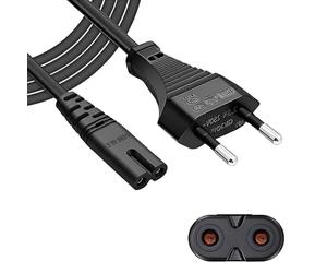 C7 Figure 8 Câble d'alimentation 2 Broches EU, Cordon Alimentation Compatible avec PS5 PS4 PS3 Xbox Série X/S, HP Imprimantes Epson Canon Pixma OfficeJet Pro Envy, Samsung Philips LG Sony TV 1.5m