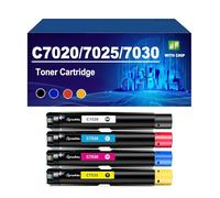 C7020 Cartouche De Toner avec Puce Compatible avec Les Imprimantes pour Xerox Versalink C7020, C7025 Et C7030. Toner Haut Rendement (16 100/9 800 Pages).,4 Colors-1 Set