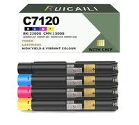 C7120 Cartouche de Toner Compatible Travail de Remplacement pour imprimante Xerox WorkCentre C7120 C7125 C7220 C7225 (4, Noir Cyan Magenta Jaune)