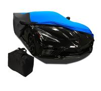 C8 Corvette Ultraguard Housse de Voiture d'intérieur en Satin Extensible : Série Sport - La Meilleure qualité pour Les Corvettes Stingray, Z06, Z51 2020-2023 (Bleu/Noir)