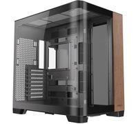 C8 Curve Wood Boîtier PC E-ATX Full Tower, Façade Bois, Verre Incurvé Grand Angle, Double Chambre, USB-C, Radiateur 360mm, RTX 40