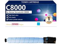 C8000 Cartouche de Toner Compatible pour Xerox VersaLink C8000 Imprimantes , avec Puce, Haut Rendement de 20900 Pages, Impression Nette,Cyan-1 Pack