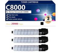 C8000 Cartouche de Toner Haute Capacité de Remplacement pour Xerox VersaLink C8000 Imprimante, 20900 Pages,Black-3 Pack