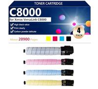 C8000 Cartouches de Toner de Rechange 106R04041 106R04038 106R04039 106R04040 pour Xerox Versalink C8000 Imprimantes,BCMY-1 Pack