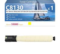 C8130 Cartouche de Toner Compatible pour Xerox AltaLink C8130, C8135, C8145, C8155 et C8170 Imprimantes, Haute Capacité 59000 Pages, Impression Haute Définition,Yellow-1 Pack