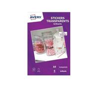 [C9421.FR-3] Avery Lot de 3 C9421s - 6 stickers transparents, A4, mat, jet d'...