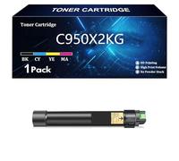 C950X2KG C950X2CG C950X2MG C950X2YG Cartouche de Toner de Remplacement Compatible pour Lexmark C950 X950 C952 X952 X954 C950de X952dte X950de X954dhe Imprimantes ,BK-1 pcs