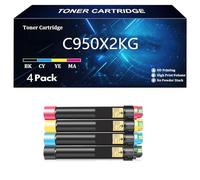 C950X2KG C950X2CG C950X2MG C950X2YG Cartouche de Toner de Remplacement Compatible pour Lexmark C950 X950 C952 X952 X954 C950de X952dte X950de X954dhe Imprimantes ,4 Color- 4 pcs