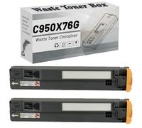 C950X76G Boîte de Toner usagé Conteneur de Rechange Compatible pour imprimante pour Lexmark C950 C950de X950de X952de X954de, fiabilité et longévité 2 Pack
