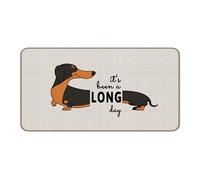 Ça A Été Une Longue Journée pour Les Chiens Teckels Tapis De Bain Anti-Poussière Tapis De Porte Antidérapant Absorbant Paillasson pour Jardin Porte D'Entrée Balcon 40 X 60Cm