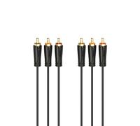 CÃ¢ble audio/vidÃ©o, 3 fich. RCA mÃ¢les - 3 fich. RCA mÃ¢les, dorÃ©, 1,5 m