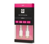 CÃ¢ble HDMI mÃ¢le/mÃ¢le 1,5 m blanc D2 Diffusion