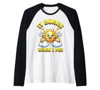 Ça brûle Quand Je Fais Pipi, Joli Soleil Kawaii, Fantaisie Amusante, Arc-en-Ciel Manche Raglan