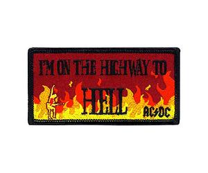 CA/DC EMBROIDERY PATCH # 75 HIGHWAY TO HELL BLICKEN 10 x 5 cm, rouge, Taille Unique