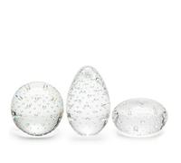 Cá d'Oro Lot de 3 petits presse-papiers en verre soufflé à la main style Murano