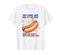 Ça me donne envie d'un hot dog, drapeau patriotique des États-Unis, le 4 juillet T-Shirt