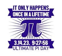 ça n'arrive qu'une fois dans une vie, le jour ultime du pi Stickers gravés 42x43.6cm Culture du tatouage Bleu foncé