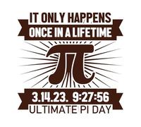 ça n'arrive qu'une fois dans une vie, le jour ultime du pi Stickers gravés 42x43.6cm Multicolore Café