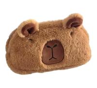 Ca-pybara Tr-ousse à crayons en peluche mignonne et moelleuse, Cap-ybara Papeterie,Ca-pybara Trou-sse à Crayons Grande Capacité,Tr-ousse à crayons zippée Capy-bara Cadeau pour Garçons et Filles